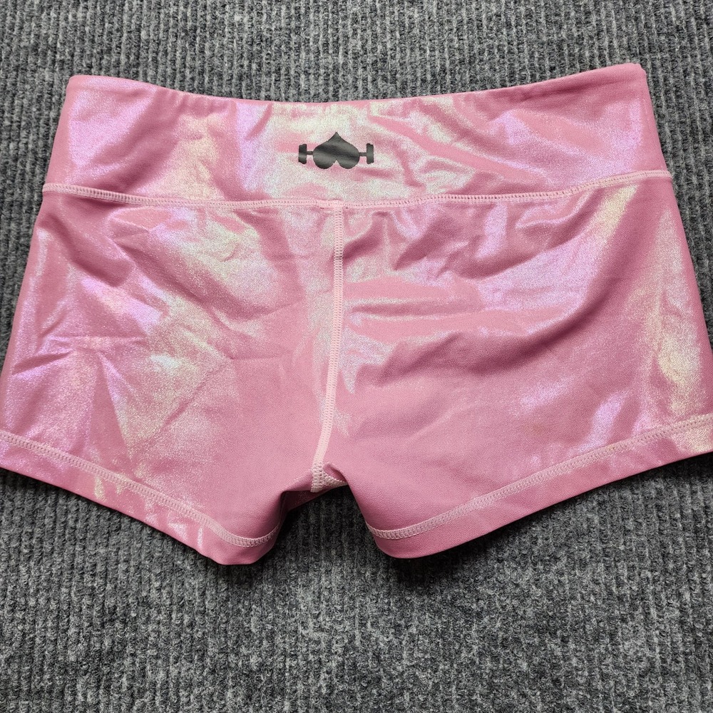 WodBottom Pink Shiney Hiney Booty Shorts Womens Large CrossFit Athletic - Picture 6 of 6